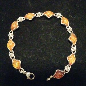 Sterling and amber bracelet